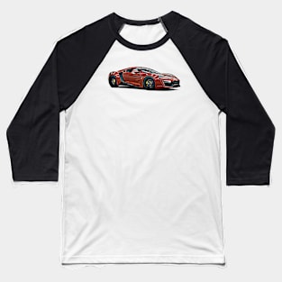 Lykan Hypersport Supercar Racing Cartoon Baseball T-Shirt